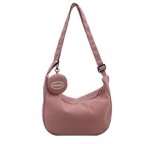 THINCAN Stilvoller Cord Crossbody Tasche Verstellbares Riemen Leicht Alltäglicher Schultertasche Mit Reißverschlüssen Für Männer Frauen Lässige Umhängetasche von THINCAN