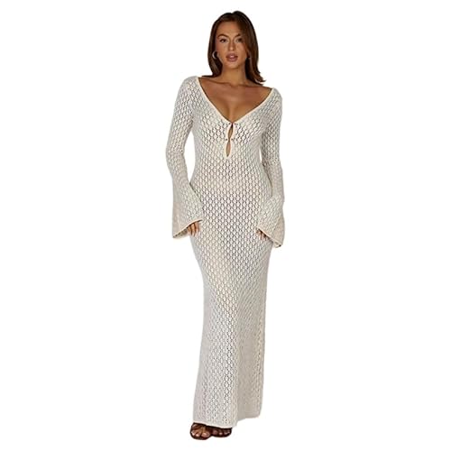 THINCAN Strandkleid Damen, Häkel-Bikinis-Überwürfe Häkel-Strandkleid Badeanzüge Überwürfe von THINCAN