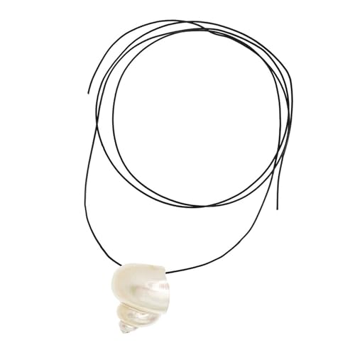 THINCAN Strandstile Naturalschale Anhänger Halskette Zum Schichten Von Outfit PU Lederseil Verstellbare Länge Neckketten Perlen Abstandshalter Muschel Schmuck Schmuck von THINCAN
