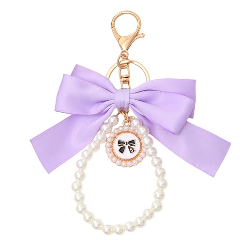 THINCAN Stylish Bowknot Dekoration Für Rucksack Keyring Mode Keychain Perlen Charm Anhänger Accessoire Geschenk Für Frauen Täglich Verwenden Handtasche Charme von THINCAN