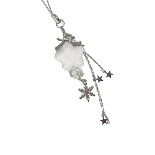 Trendy Telefon Charme Flohing Snowflake Star Mobilkette Telefonzubehör Für Modische Frauen Und Winterliebhaber Anwesend von THINCAN