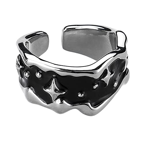 THINCAN Unregelmäßiger Sternfinger Einfache Stapelbare Fingerringe Fashion Versprechen Punk Schmuck Geschenk Für Frauen Mädchen Stars Unregelmäßige Ringe Für Frauen Mädchen von THINCAN
