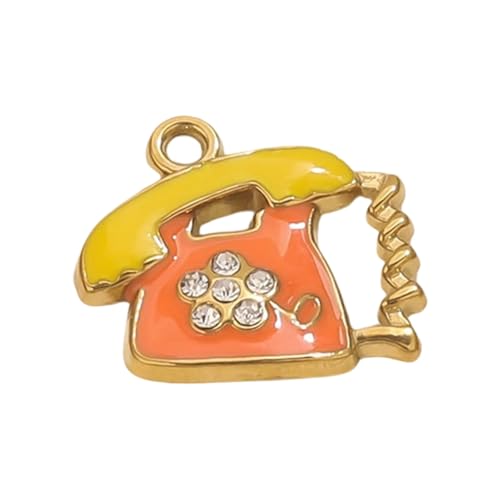 THINCAN Verspielte Eiscreme/Tasse/Telefon Geformt Glatte Emaillierte Anhänger Stilvolle Metallschmuckverbindung Versorgung Keychain Accessoires Cartoon Ice Cream Anhänger von THINCAN