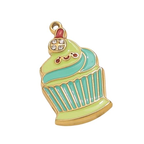 THINCAN Verspielte Eiscreme/Tasse/Telefon Geformt Glatte Emaillierte Anhänger Stilvolle Metallschmuckverbindung Versorgung Keychain Accessoires Cartoon Ice Cream Anhänger von THINCAN