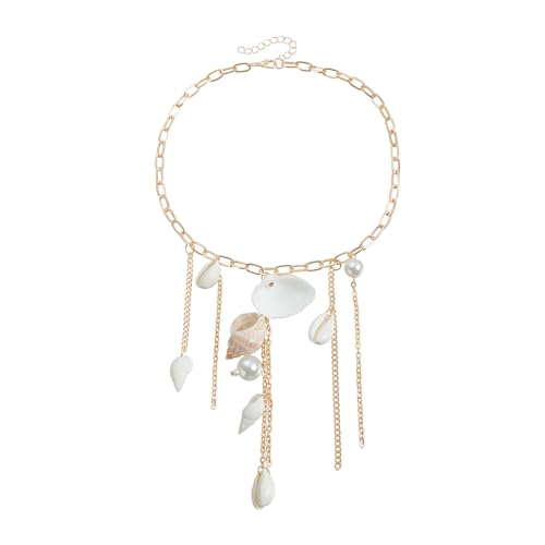 THINCAN Verstellbare Conch Shell Halskette Leichtes Strandschmuck Frauen Küsten Urlaubszubehör Dynamische Randkette THINCAN Verstellbare Conch Shell Halskette Leichtes Strandschmuck Frauen Küsten Urlaubszubehör Dynamische Randkette von THINCAN