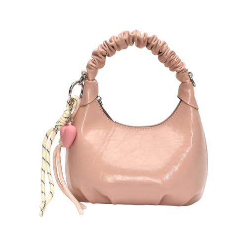 THINCAN Zeitgenössische Handtasche PU Leder Umhängetasche Ruched Crossbody Tasche Stylish Satchel Für Ungezwungene Einkäufe Oder Reisebothasche von THINCAN