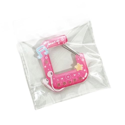 THINCAN Zeitgenössischer Music Player Rucksack Charme Praktischer Acryl Schlüsselbund Carabiner Für Mädchen Schöne Klettern Haken Leichtes Acryl Schlüsselbund von THINCAN