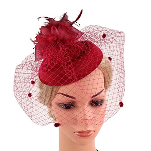 Tea Party Faszinator Derby Frauen Faszinator Stirnband Schleier Feder Faszinator Derby Pillbox Cocktail Schleier Mesh von THINCAN