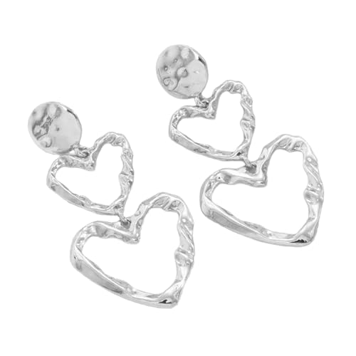 Textured Metal Love Ohrringe Komfort Fit Modisch Design Ohr Accessoires Vielseitige Tagesabend Trage Schmuck Auffällige Reflektierende Legierungsohrringe von THINCAN