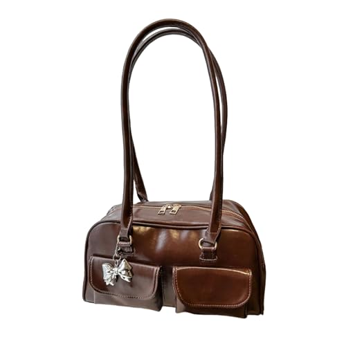 Top Tasche Für Frauen PU Leder Umhängetaschen Mode Satchel Unterarm Geldbeutel Freizeittasche Für Tägliche Pendelpendel Retro Lederhandtasche von THINCAN