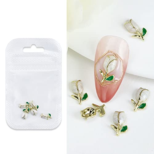 Tulpace Art Charms Blumennägel Dekorationen Legierungsnägel Für Mädchen Frauen Design Handwerk Schmuck Machen Metall Strasssteine Herstellen von THINCAN