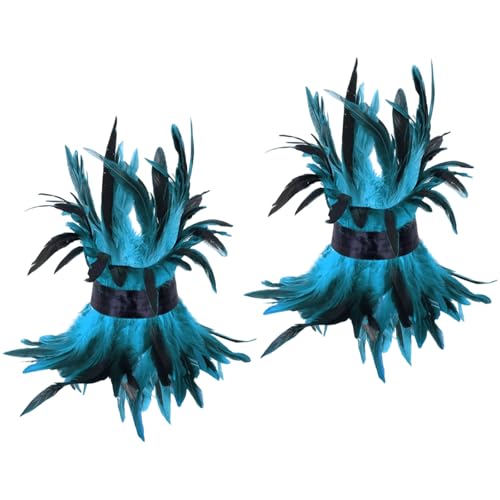 Verstellbare Gefiederte Fußkettchen Für Frauen Mädchen Halloween Kostümpartys Punkstile Fuzzy Fußschmuckzubehör Gothic Punk Foot Chain Kostümzubehör von THINCAN