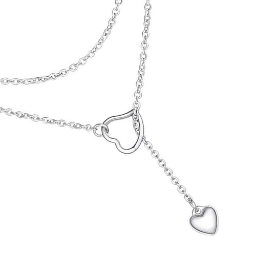 Verstellbare Langkettige Halskette Einzigartige Herzheize Halskette Mit Verstellbarer Länge Stilvoller Schlüsselbeutelkette Tropfen Herz von THINCAN