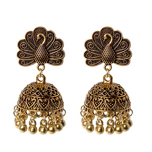 Vintage Drop Ohrringe Jhumka Indian ETHNIC BANDLE Bollywood Zigeuner Stammesschmuck Tropfen Ohrringe von THINCAN