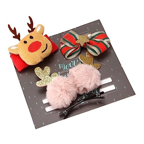 Weihnachtsfeier Hair Pin Set Rentiere Haarklammern Bowtie Haarnadel Family Geting Headgear Kinder Urlaub Party Accessoires von THINCAN