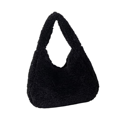 Winter Handtasche Für Frauen Und Mädchen Solid Color Dating Bag Top Tasche Trendy Tasche Plush Shopping Frauen Winter Handtasche All Matching Plüsch Mode Shopping von THINCAN