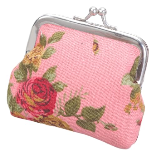 Women Girl Canvas Wechseln Geldbeutel Wechseln Beutel Mit KISS CLASP MOINSCHAFTENBLUSSEN Münzen Brieftasche Für Die Tägliche Abendparty Kuss Schloss Beutel von THINCAN