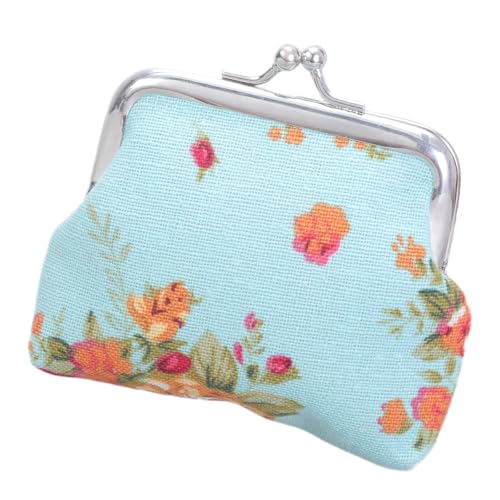 Women Girl Canvas Wechseln Geldbeutel Wechseln Beutel Mit KISS CLASP MOINSCHAFTENBLUSSEN Münzen Brieftasche Für Die Tägliche Abendparty Kuss Schloss Beutel von THINCAN