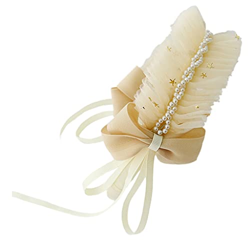 Women Mesh Rüfeln Spitzenkopfschmuck Mit Bowknot Perle Schöne Band Stirnband Maid Anime Cosplay Neuheit Hair Hoop Requisiten von THINCAN