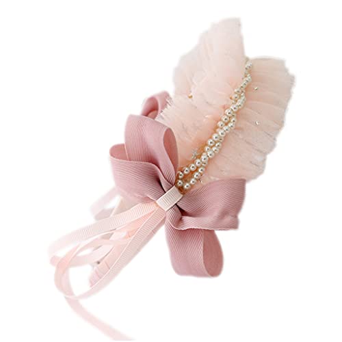 Women Mesh Rüfeln Spitzenkopfschmuck Mit Bowknot Perle Schöne Band Stirnband Maid Anime Cosplay Neuheit Hair Hoop Requisiten von THINCAN