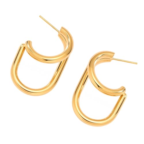 Zweifarbige C Form Ohrringe Edelstahl Doppelschicht Leichtes Design Mode Schmuck Für Tägliche Freizeitkleidung Moderne Nicht Übereinstimmende Ohrringe Zweifarbige C Form Ohrringe Edelstahl Doppelschicht Leichtes Design Mode Schmuck Für Tägliche Freizeitkleidung Moderne Nicht Übereinstimmende Ohrringe von THINCAN