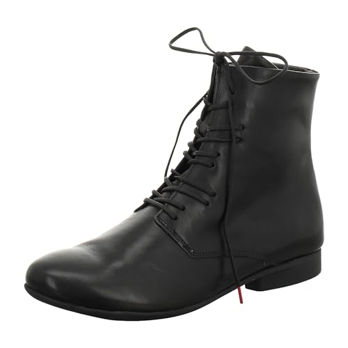 THINK! Damen GUAD2 Leder gefütterte nachhaltige Stiefelette, 0000 SCHWARZ, 38 EU von Think!