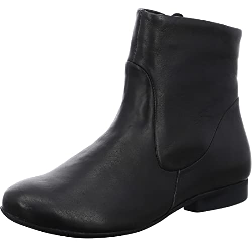 THINK! Damen GUAD2 Leder gefütterte nachhaltige Stiefelette, Schwarz, 36 EU von Think!