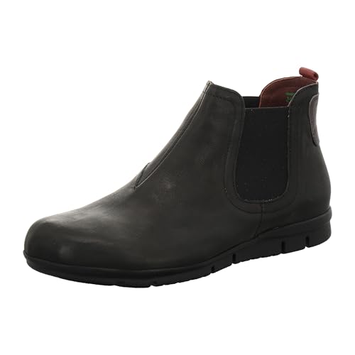 THINK! Herren King Leder gefütterte nachhaltige Chelsea-Boots, 0000 SCHWARZ/Kombi, 40 EU von Think!