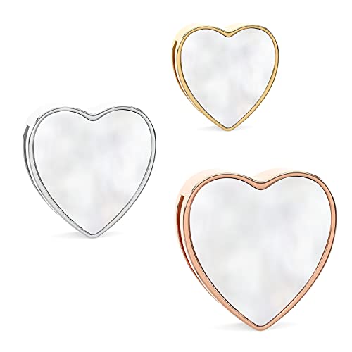 THIORA Charmband Charms | 'Perlenherz' Anhänger | Pearlheart Charm | Mesh Armband Charm (Silber) von THIORA