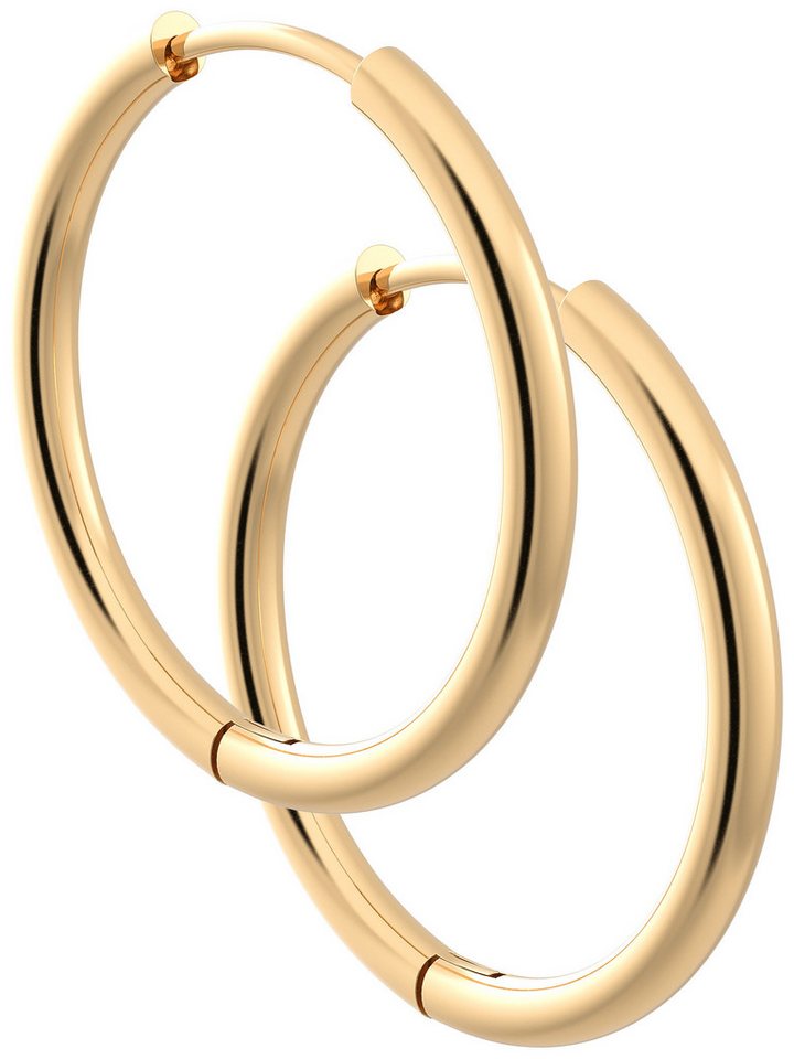 THIORA Creolen-Set Damen-Creolen „Aruba“ aus Edelstahl, 14/18/22 mm, 316L Edelstahl, wasserfest, hypoallergen & nickelfrei, poliert von THIORA