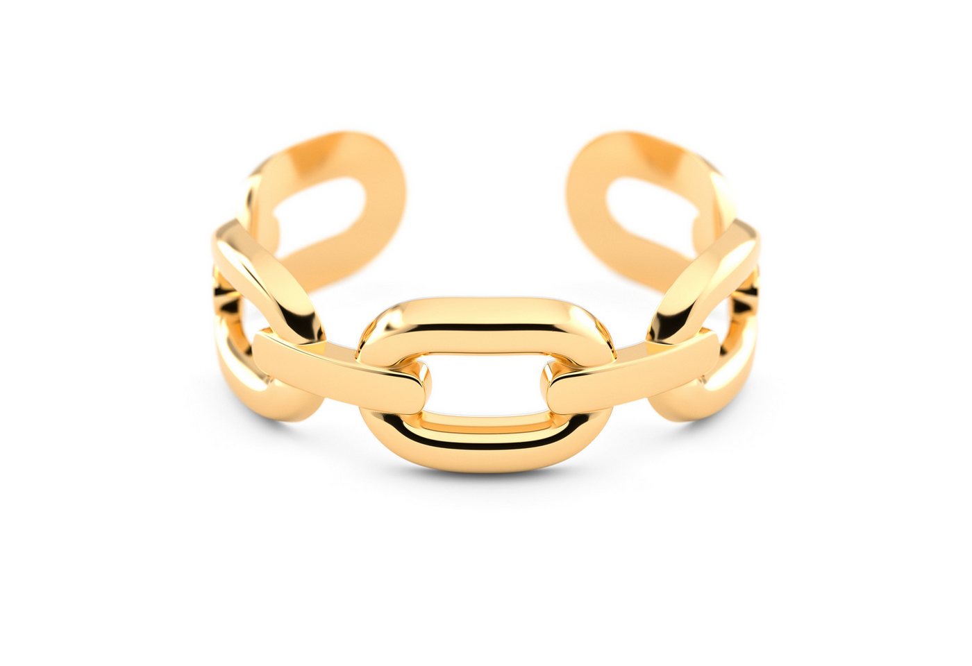 THIORA Fingerring Offener Damen Ring, Kettenglieder, Gliederkette, Edelstahl, offen & größenverstellbar, 6.5 mm Ringbreite, Edelstahl von THIORA