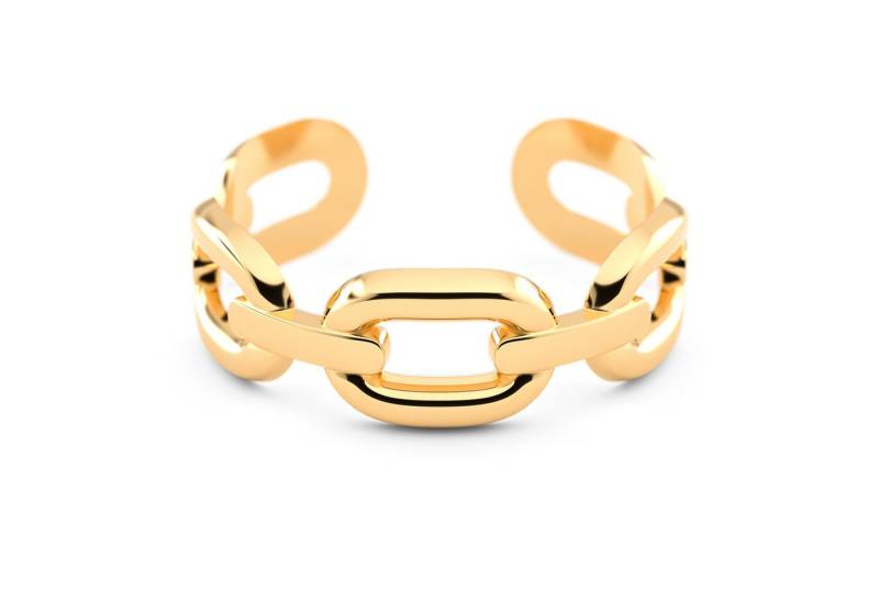 THIORA Fingerring Offener Damen Ring, Kettenglieder, Gliederkette, Edelstahl, offen & größenverstellbar, 6.5 mm Ringbreite, Edelstahl von THIORA