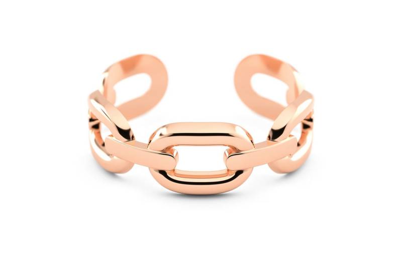 THIORA Fingerring Offener Damen Ring, Kettenglieder, Gliederkette, Edelstahl, offen & größenverstellbar, 6.5 mm Ringbreite, Edelstahl von THIORA