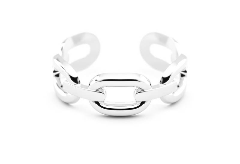 THIORA Fingerring Offener Damen Ring, Kettenglieder, Gliederkette, Edelstahl, offen & größenverstellbar, 6.5 mm Ringbreite, Edelstahl von THIORA