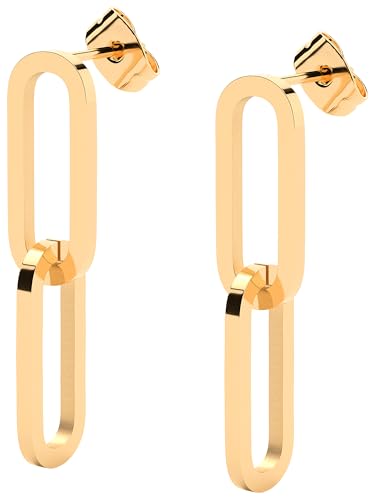 THIORA 'Island Links' Ohrringe Gold Damen | Edelstahl 18kt Gold Hängende Glieder-Ohrstecker von THIORA