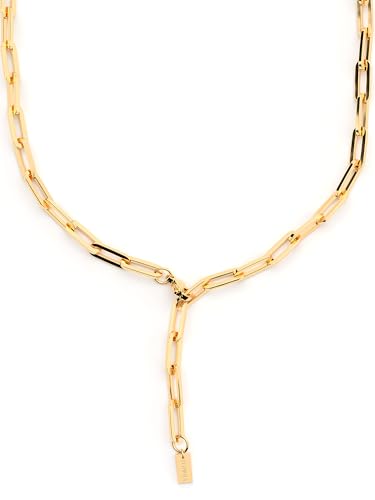 THIORA 'Island Links' Y-Kette Gold Damen | Statement Halskette Edelstahl 18kt Gold Variable Länge von THIORA