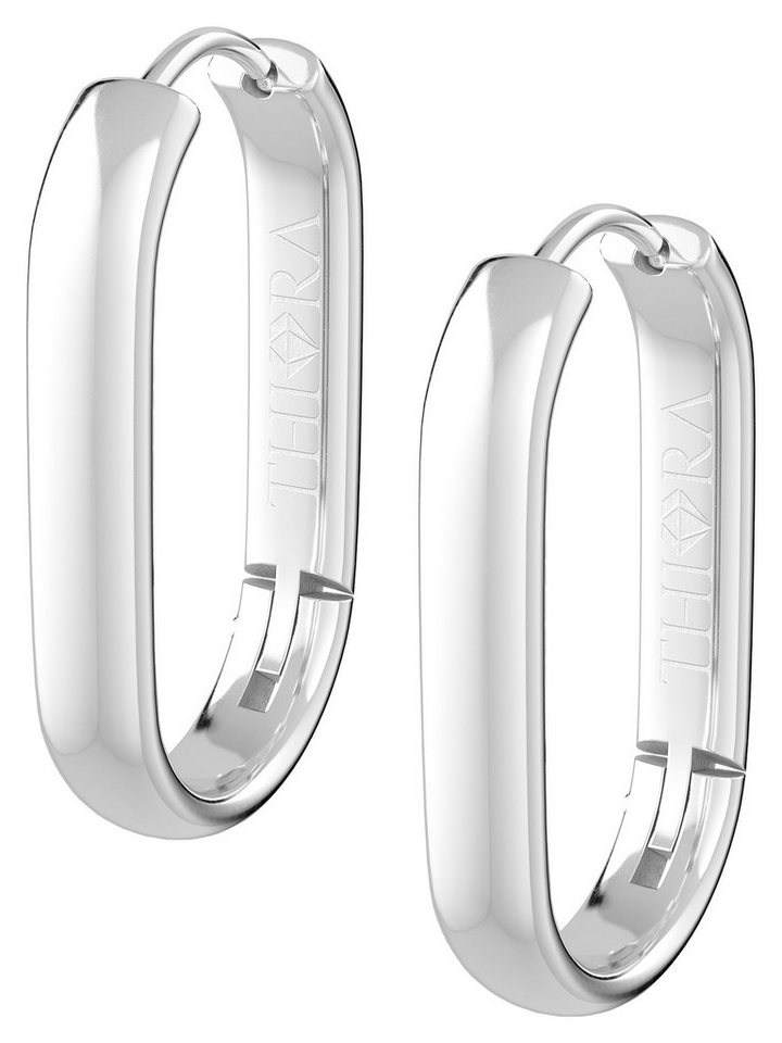 THIORA Paar Creolen Creolen »Helia« Damen, Edelstahl 18k vergoldet, wasserfest, wasserfest, hypoallergen, 25 x 15 mm von THIORA