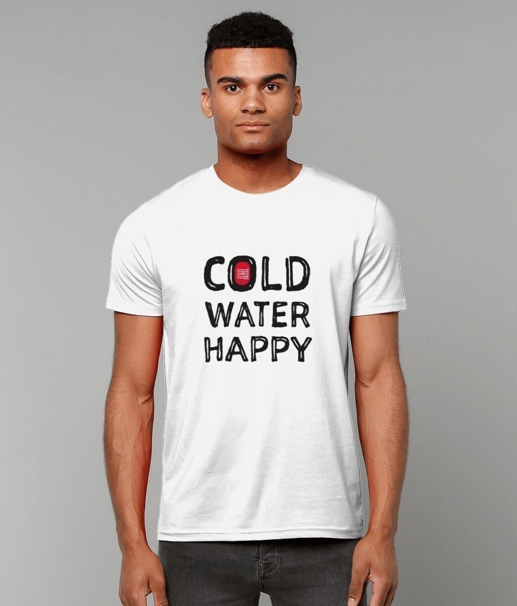 Bio-Baumwoll-T-Shirt Cold Water Happy, Surf-T-Shirt Für Männer Und Frauen, Vegan Friendly von THIRTYSQUARE