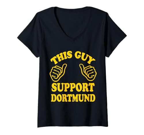 Damen This Guy Support Dortmund T-Shirt mit V-Ausschnitt Damen This Guy Support Dortmund T-Shirt mit V-Ausschnitt von THIS GUY SUPPORT DORTMUND