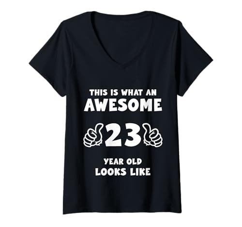 Damen So sieht ein fantastischer 23-Jähriger aus T-Shirt mit V-Ausschnitt Damen So sieht ein fantastischer 23-Jähriger aus T-Shirt mit V-Ausschnitt von THIS IS WHAT AN AWESOME gifts