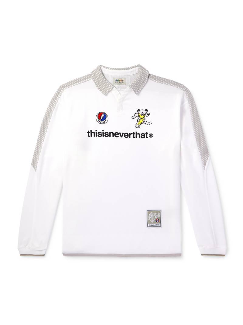 THISISNEVERTHAT - Grateful Dead Soccer Logo-Print Embroidered Jersey Polo Shirt - Men - White - M von THISISNEVERTHAT