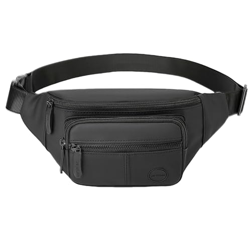 Bauchtasche Herren und Damen, Bauchtasche Männer Verstellbarer Gurt Hüfttasche, Fanny Pack Men Schwarz Festival,wasserdichte Hip Bag für Sport Outdoor Reise Wandern Hundetraining Radfahren von THIVENNY