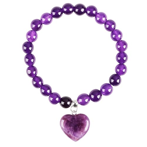 THKO Amethyst Armband, Damen Elegantes Handgelenk Accessoire Aus Natürlichem Heilstein Armband Für Energie Balance Und Entspannung Mode Schmuck Für Frauen Mit Amethyst Steinen von THKO