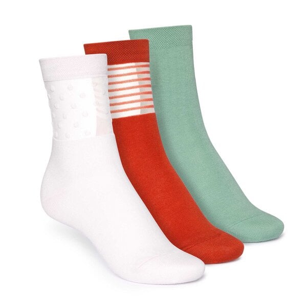 ThokkThokk Socken Mittelhoch Grün Rot Hellrosa 3er Pack Bio von THOKKTHOKK