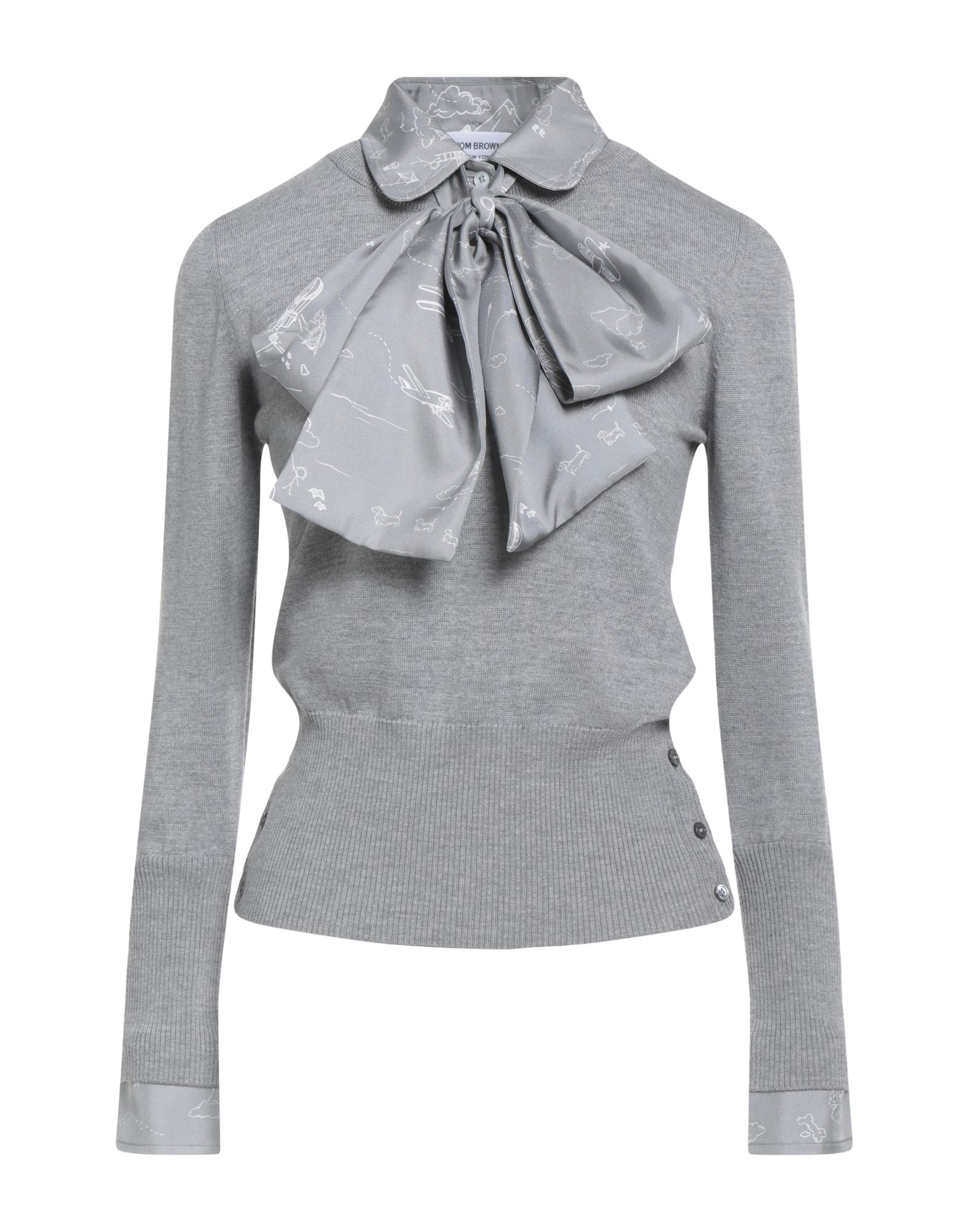 THOM BROWNE Pullover Damen Hellgrau THOM BROWNE Pullover Damen Hellgrau von THOM BROWNE