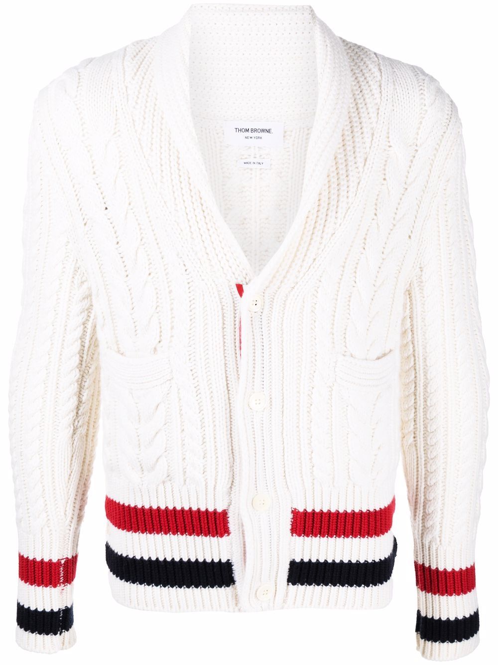 Thom Browne Cardigan mit Zopfmuster - Weiß von Thom Browne