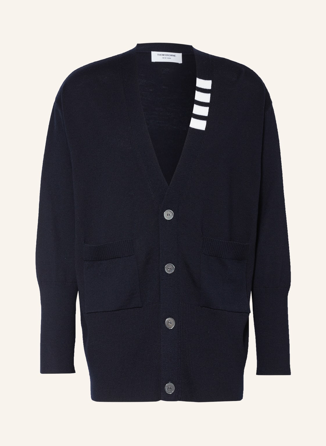 Thom Browne. Oversized-Strickjacke blau von THOM BROWNE.