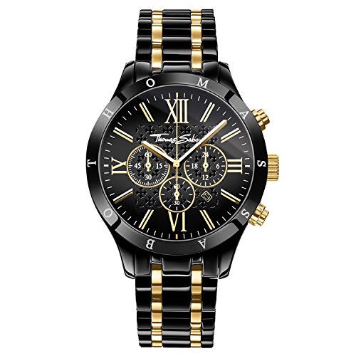 Thomas Sabo Herren Armbanduhr Rebel Urban Chronograph Quarz Edelstahl schwarz WA0264-278-203-43 mm Thomas Sabo Herren Armbanduhr Rebel Urban Chronograph Quarz Edelstahl schwarz WA0264-278-203-43 mm von THOMAS SABO