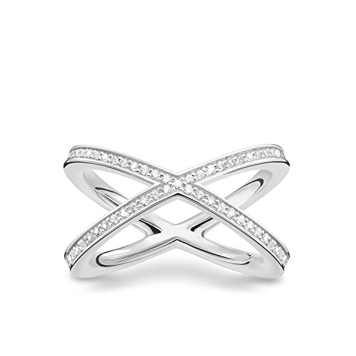 Thomas Sabo Damen Ring Kreuz Zirkonia 925 Sterling Silber TR2138-051-14 von THOMAS SABO