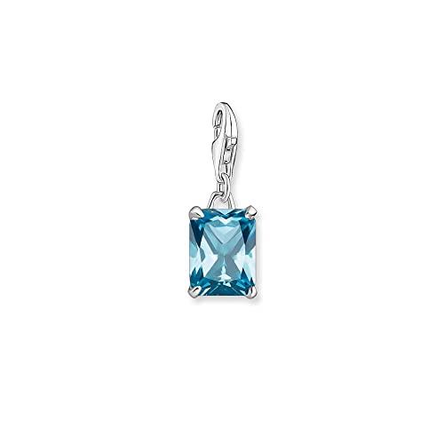 THOMAS SABO Damen Charm-Anhänger großer Stein blau Charm Club 925 Sterlingsilber 1871-009-31 von THOMAS SABO